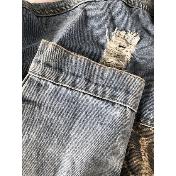 Lavish Style Winter Long-sleeved Jacket Denim Trendy Leopard Print Stitching Lapel Short Jacket For Women And Girls