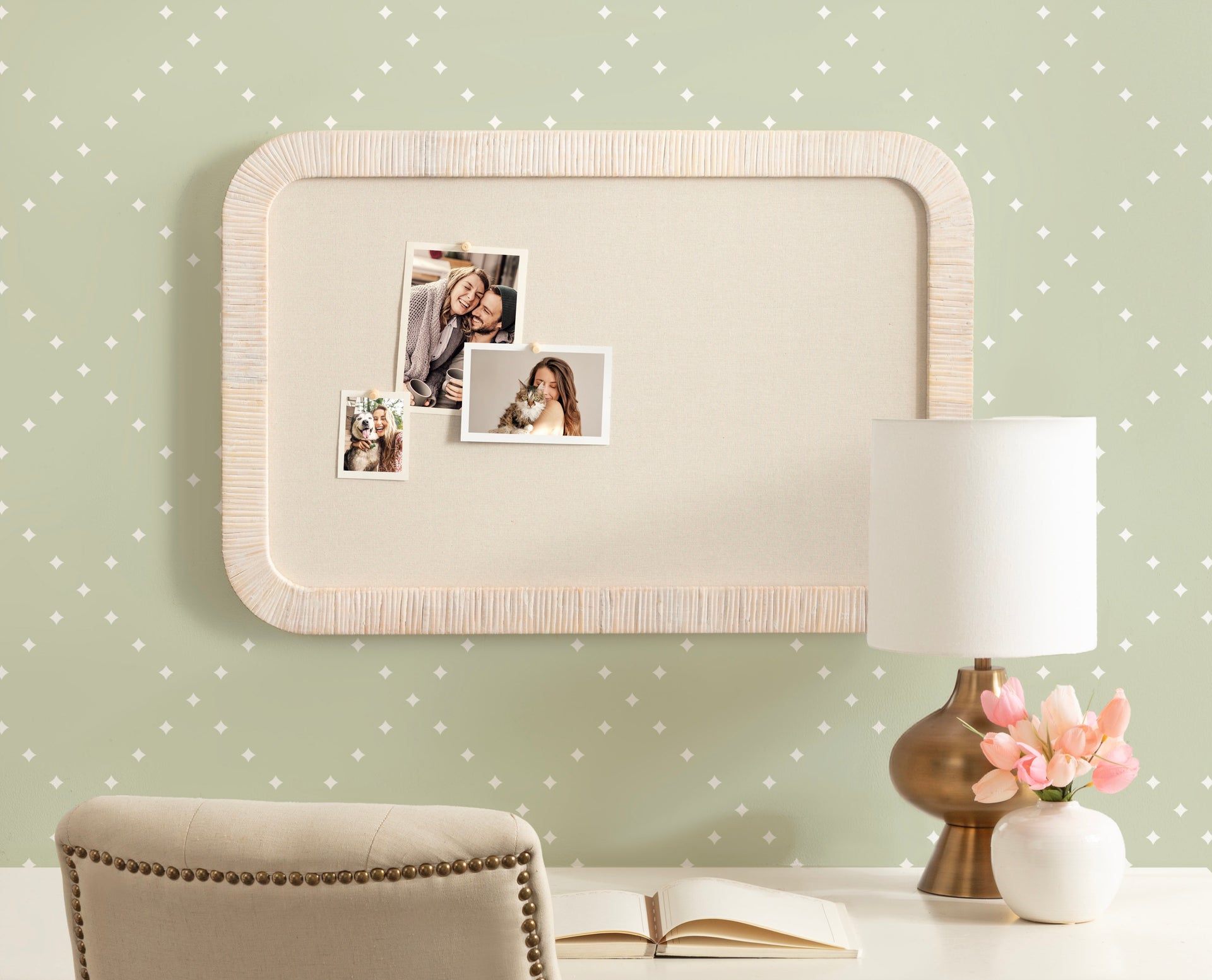 Rahfy Framed Fabric Pinboard