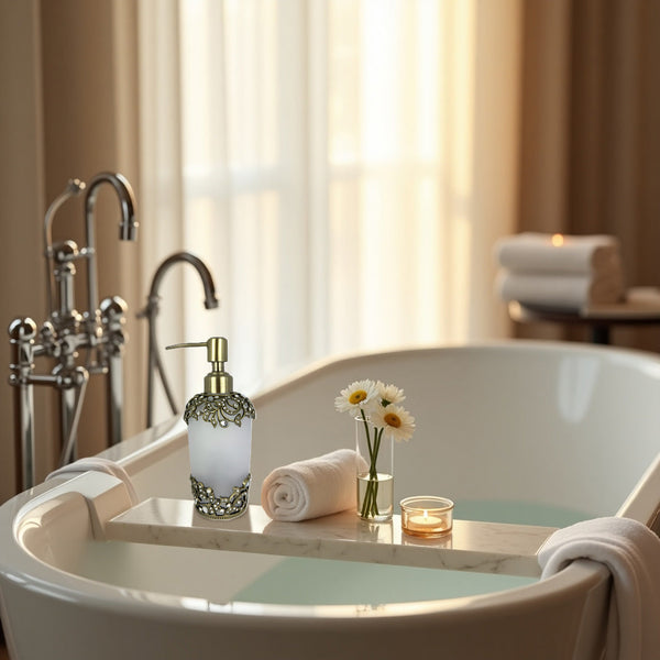 Liora Bloom – Modern Decorative Bathroom Accessory Handmade Soap Dispenser, 9 oz Decozen