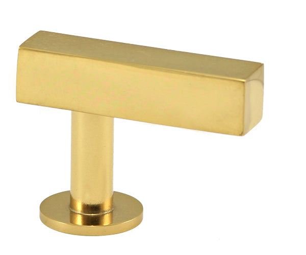 Lew's Square Bar Cabinet Knobs and Pulls in Polished Brass