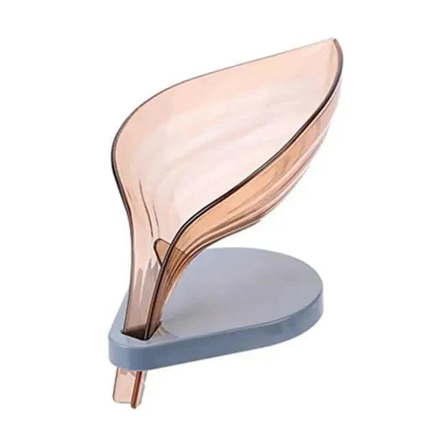 Leaf Shape Soap Box Bathroom soap holder Dish Storage Plate Tray Bathroom Soap Holder Case Bathroom Supplies bathroom gadgets Drainage Soap Holder-Leaf Soap Storage Box-Vertical Manual Soap Holder-Suction Cup Drain Soap Box for Shower Bathroom Kitchen