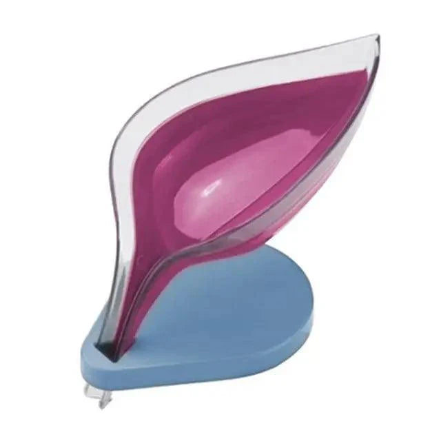 Leaf Shape Soap Box Bathroom soap holder Dish Storage Plate Tray Bathroom Soap Holder Case Bathroom Supplies bathroom gadgets Drainage Soap Holder-Leaf Soap Storage Box-Vertical Manual Soap Holder-Suction Cup Drain Soap Box for Shower Bathroom Kitchen