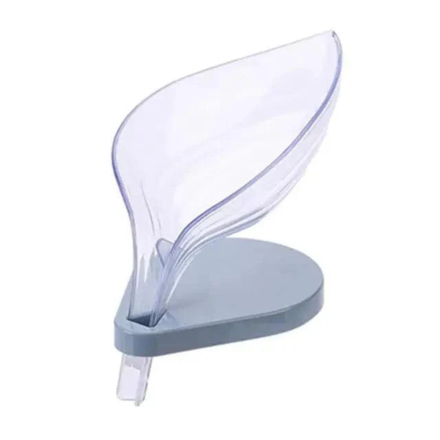Leaf Shape Soap Box Bathroom soap holder Dish Storage Plate Tray Bathroom Soap Holder Case Bathroom Supplies bathroom gadgets Drainage Soap Holder-Leaf Soap Storage Box-Vertical Manual Soap Holder-Suction Cup Drain Soap Box for Shower Bathroom Kitchen
