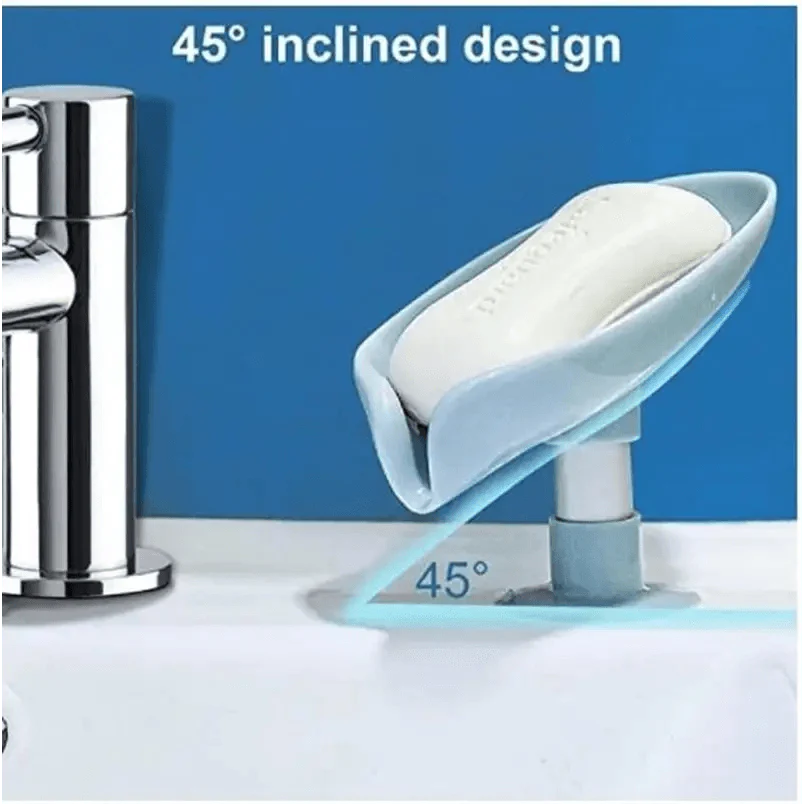 Leaf Shaped Soap Dish Holder Suction Cup Soap Dish For Bathroom Shower Soap Box Sponge Soap Holder Storage Tray Soap container Soap Dish Holder Lotus Leaf Shape With Suction Cup Drain Detachable Soap Box Not Punched Toilet Bath Drain Shelf Storage