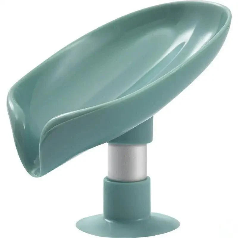 Leaf Shaped Soap Dish Holder Suction Cup Soap Dish For Bathroom Shower Soap Box Sponge Soap Holder Storage Tray Soap container Soap Dish Holder Lotus Leaf Shape With Suction Cup Drain Detachable Soap Box Not Punched Toilet Bath Drain Shelf Storage