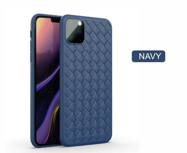 Leather Breathable Mesh Phone Case Suitable For iPhone 14 13 11 Pro Max 12 Mini Xs 6S 7 8 Plus X XR Silicone Soft Thin Protective Exquisite Textures Case For Iphone Comfortable Grip Elegant Case For Smartphone