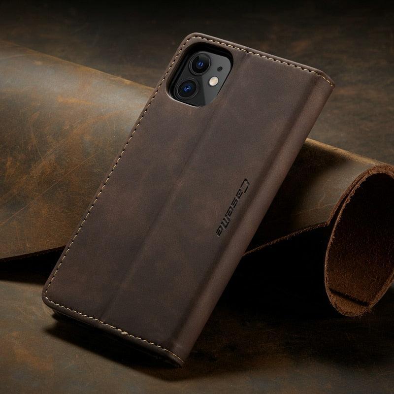 Leather Case For iPhone 14 13 11 12 Mini Pro XS XR Max Luxury Magnetic Flip Phone Case For iPhone Business Classic Wallet Cover Leather Magnetic Flip Back Stand Case/Cover