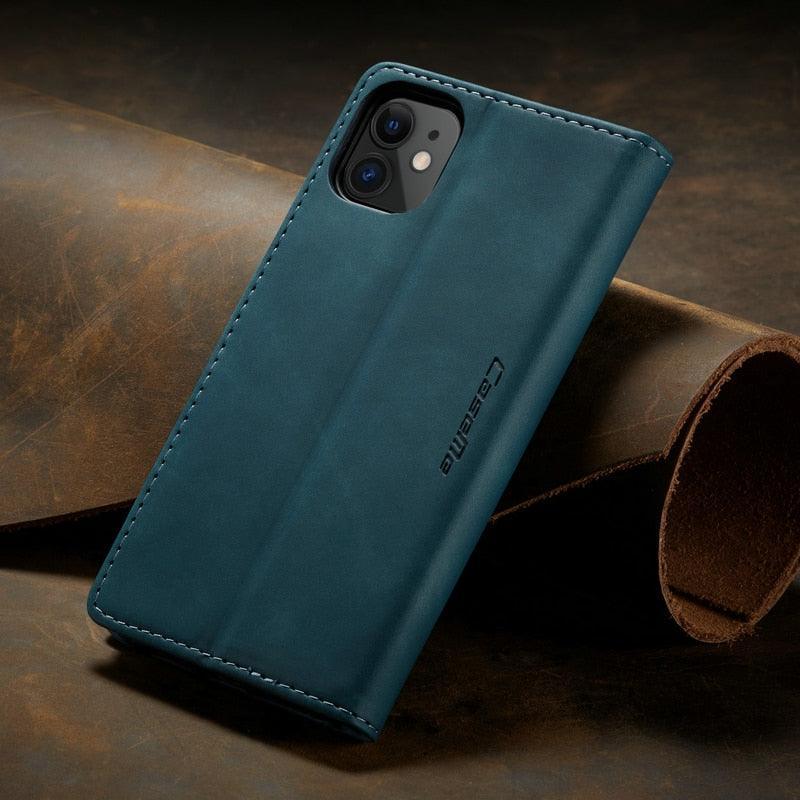 Leather Case For iPhone 14 13 11 12 Mini Pro XS XR Max Luxury Magnetic Flip Phone Case For iPhone Business Classic Wallet Cover Leather Magnetic Flip Back Stand Case/Cover