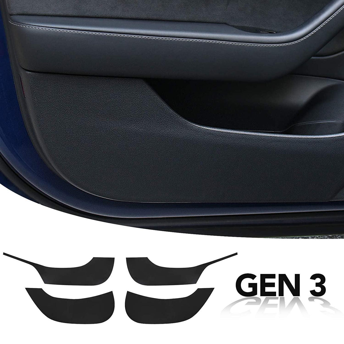 Leather Door Protector Anti-Kick  Mat for Tesla Model Y 2020-2025.03
