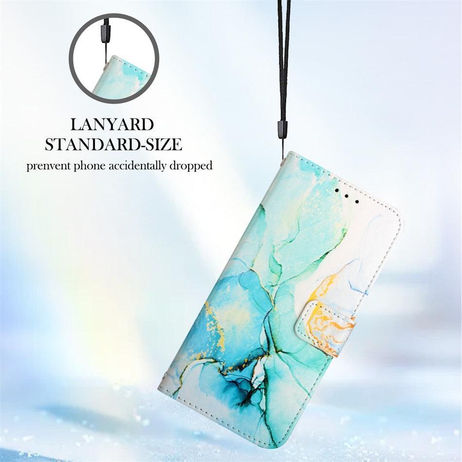 Leather Flip Phone Case For iPhone 14 13 12 Mini 11 Pro XS Max Cute Card Slot Wallet Cover Marble Pattern PU Leather Shockproof Flip Wallet Case with Stand Magnetic Money Pouch Silicone Bumper Phone Case