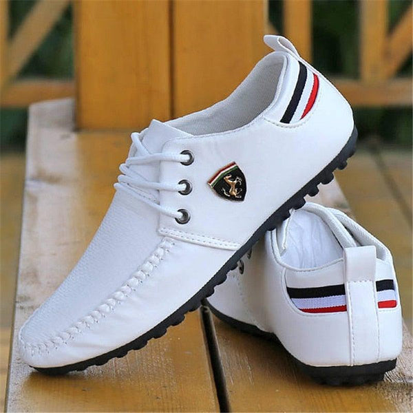 Leather Non Slip Mens Driving Shoes Spring And Autumn Breathable Men's Business Classic Sports Flat Low Sneaker Lace-up Fashion Walking Sneakers