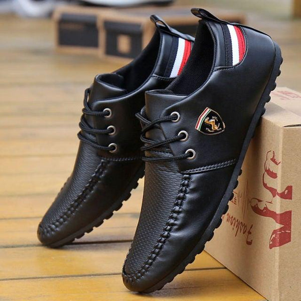 Leather Non Slip Mens Driving Shoes Spring And Autumn Breathable Men's Business Classic Sports Flat Low Sneaker Lace-up Fashion Walking Sneakers