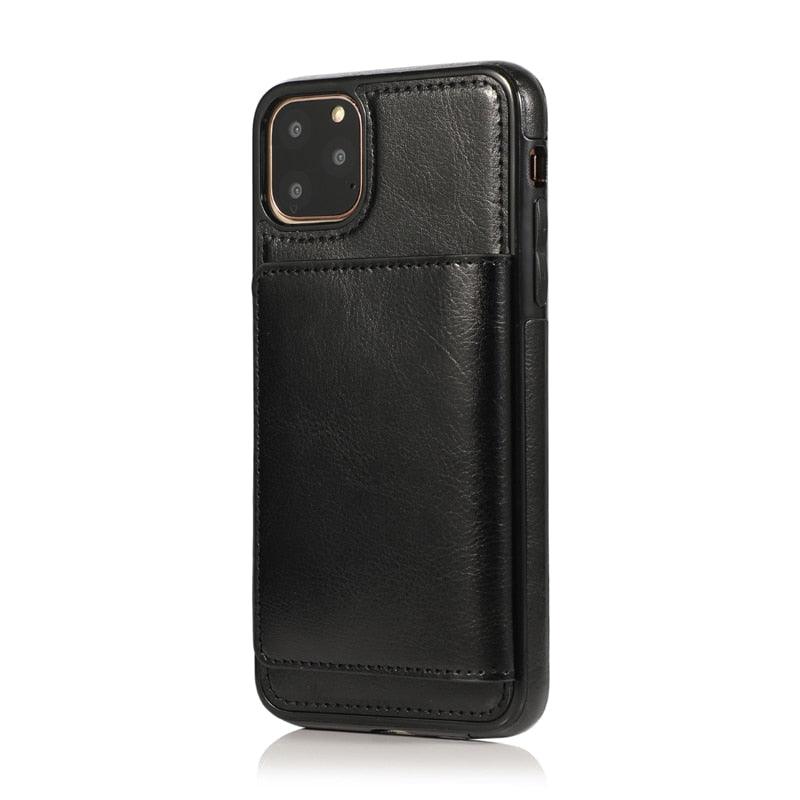 Leather Wallet Case For iPhone 11 Pro Max XS Max XR X 8 7 6S 6Plus 5 5S With Stand Card Pocket Case Cover Shockproof Texture PU Leather  Wallet Cover