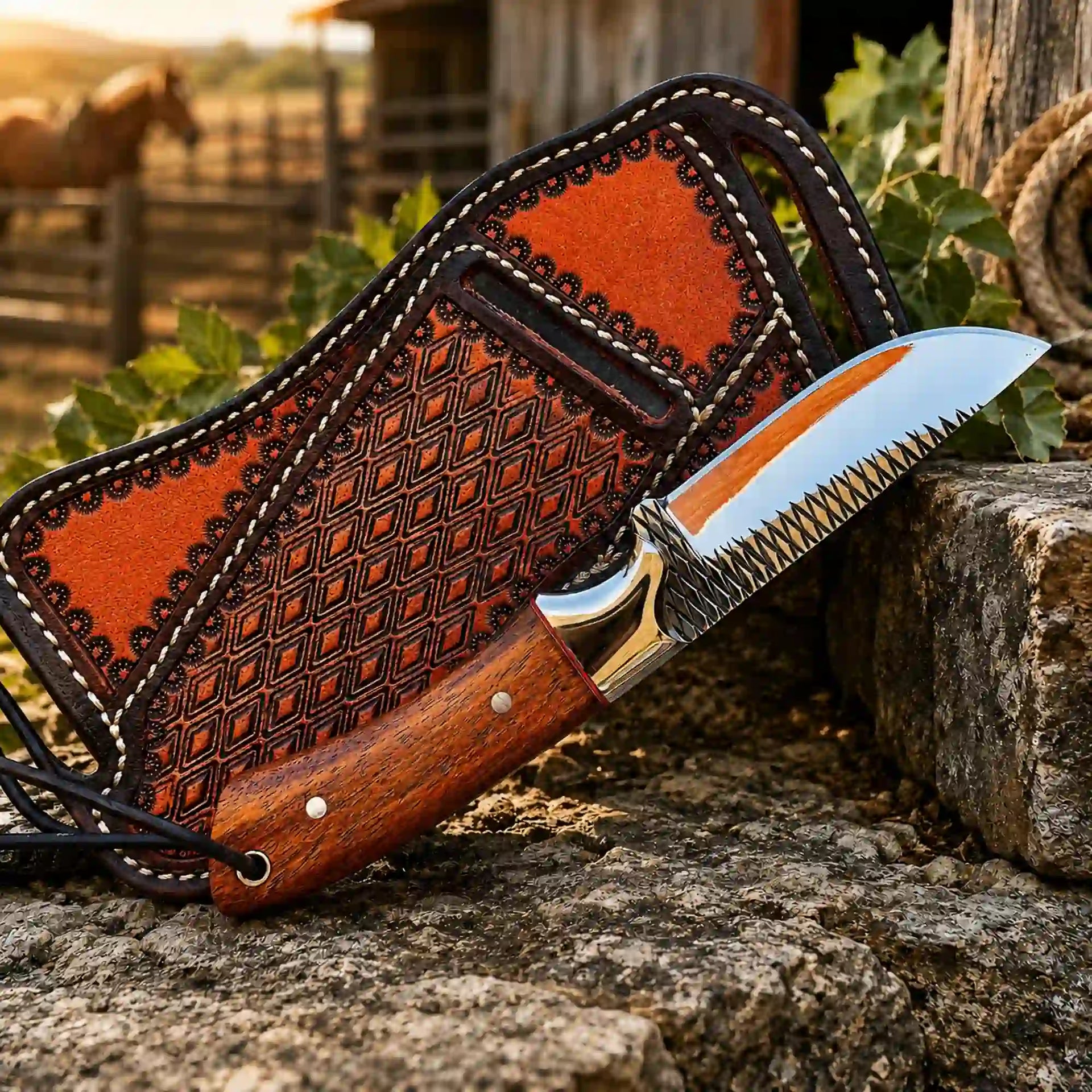 Buckaroo Knife | Rasp Steel with Rosewood Handle