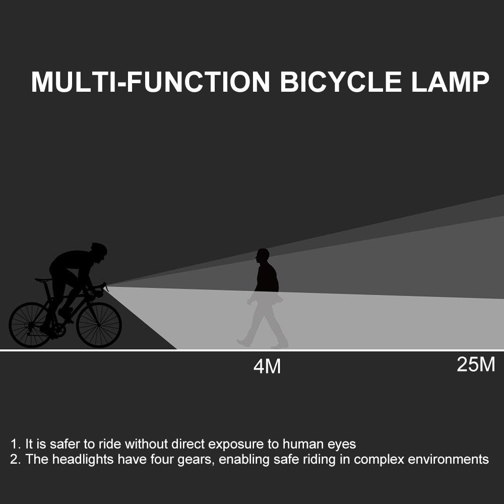 LED Bicycle Light Front USB Rechargeable 1000 Lumen Bike Front Lamp Mountain Bicycle Headlight Adjustable Lightness And Flashlight With Waterproof IPX5 And Large Capacity Battery