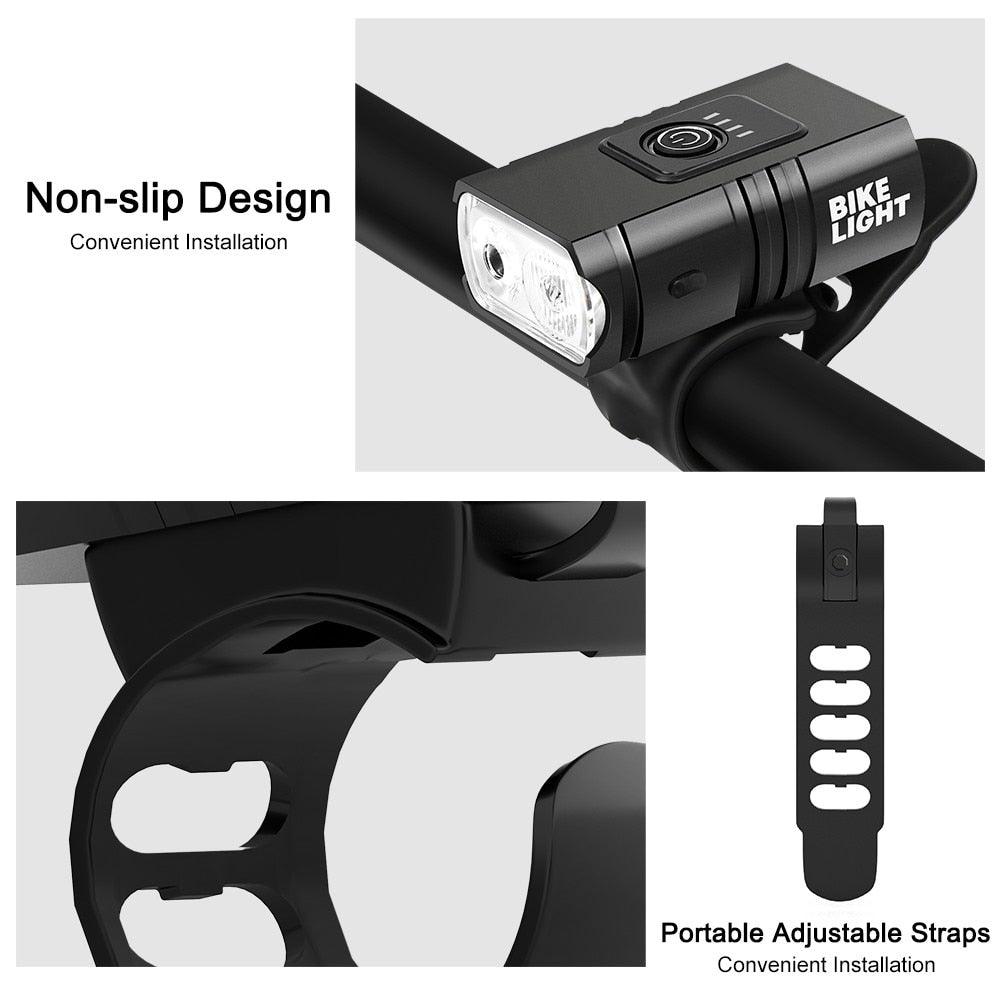 LED Bicycle Light Front USB Rechargeable 1000 Lumen Bike Front Lamp Mountain Bicycle Headlight Adjustable Lightness And Flashlight With Waterproof IPX5 And Large Capacity Battery