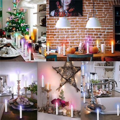 LED Candle Lamp Simulation Flame Light Warm Candle Family Party Christmas Birthday Party Decorated With Candles Ivory Battery Operated LED Taper Candles With Remote Control Christmas Candles
