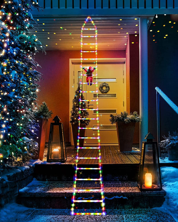 LED Christmas Lights - 10Ft Christmas Decorative Ladder Lights with Santa Claus, Christmas Decorations Lights ebasketonline