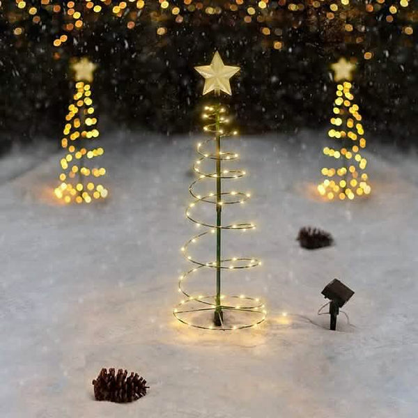 LED Christmas Tree Outdoor Solar Ground Plug Lights