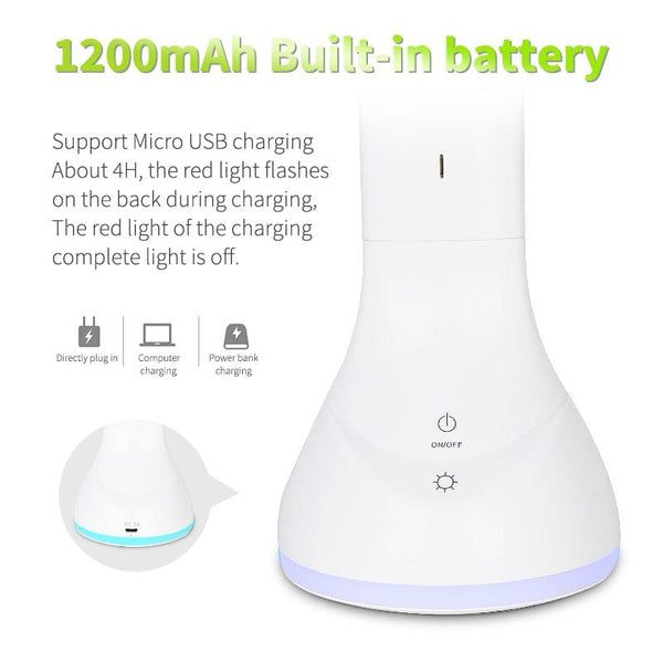 LED Desk Lamp Foldable Dimmable Touch Rechargeable Table Lamp with Calendar Temperature Alarm Clock Decorative Table Lamp Cute Study Lamps for Bedroom Décor