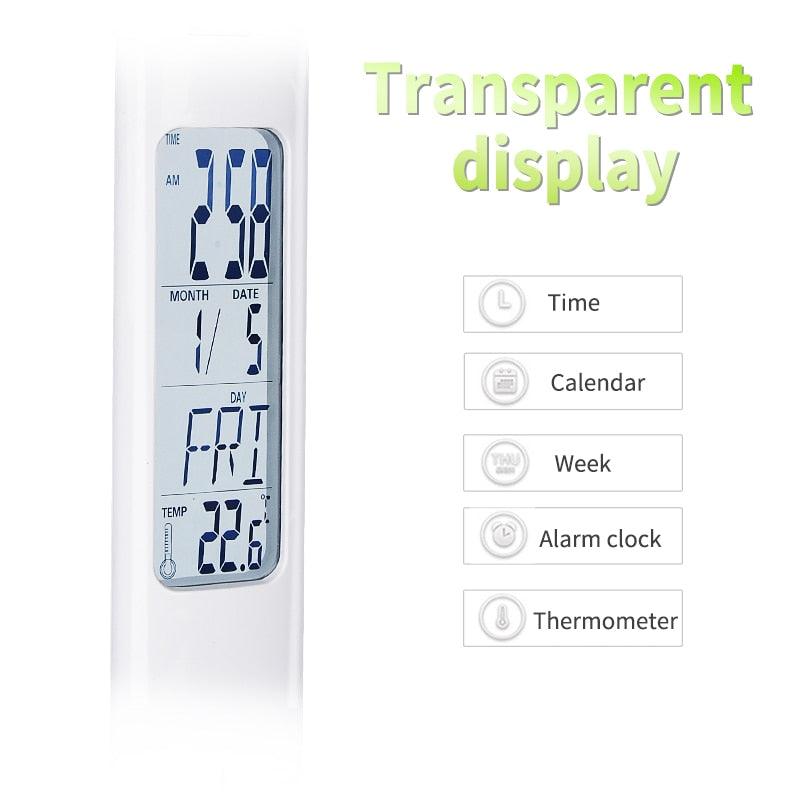 LED Desk Lamp Foldable Dimmable Touch Rechargeable Table Lamp with Calendar Temperature Alarm Clock Decorative Table Lamp Cute Study Lamps for Bedroom Décor