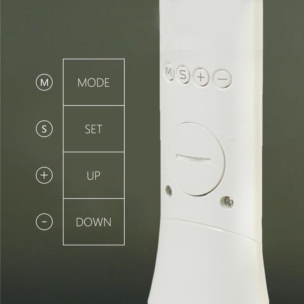 LED Desk Lamp Foldable Dimmable Touch Rechargeable Table Lamp with Calendar Temperature Alarm Clock Decorative Table Lamp Cute Study Lamps for Bedroom Décor