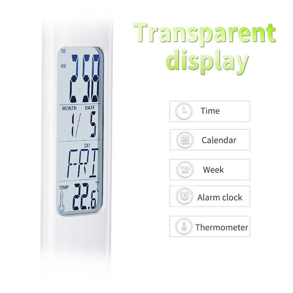 LED Desk Lamp Foldable Dimmable Touch Rechargeable Table Lamp with Calendar Temperature Alarm Clock Decorative Table Lamp Cute Study Lamps for Bedroom Décor