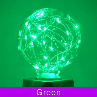 LED Edison String Night Light Bulb Colorful Round Globe Glass RGB Copper Bulb Home Decor Holiday Lamp LED Light Bulbs For Home Party Recreation Room Balcony Garden Christmas Decoration