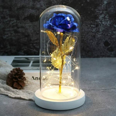 LED Glass Cover Simulation Foil Rose Flower