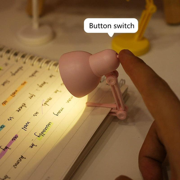 LED Mini Desk Lamp Foldable Magnetic Night Light Bedroom Study Reading Book Lamps With Clip Eye Protection Bedside Lights Decorative Table Lamp Cute Study Lamps for Bedroom Décor