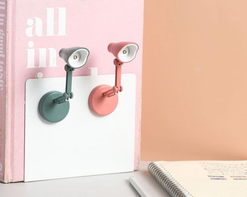 LED Mini Desk Lamp Foldable Magnetic Night Light Bedroom Study Reading Book Lamps With Clip Eye Protection Bedside Lights Decorative Table Lamp Cute Study Lamps for Bedroom Décor