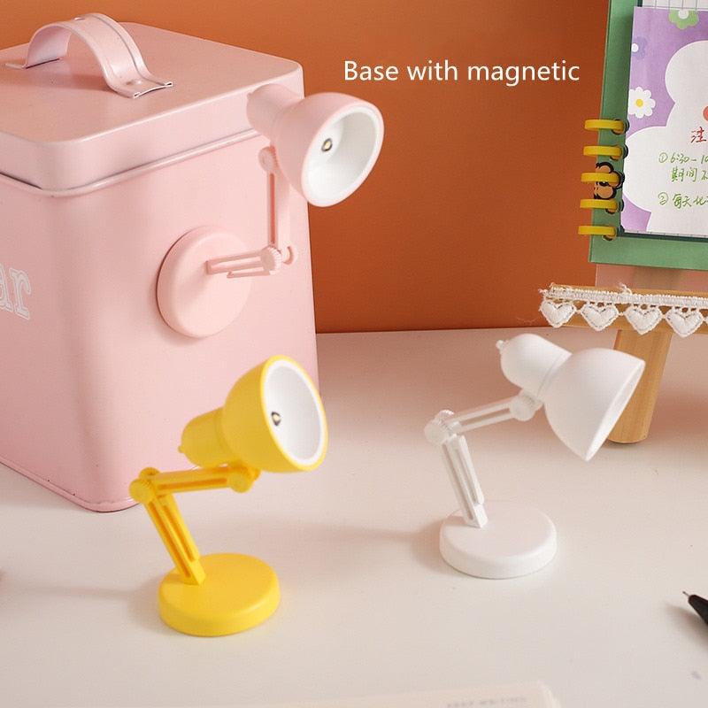 LED Mini Desk Lamp Foldable Magnetic Night Light Bedroom Study Reading Book Lamps With Clip Eye Protection Bedside Lights Decorative Table Lamp Cute Study Lamps for Bedroom Décor