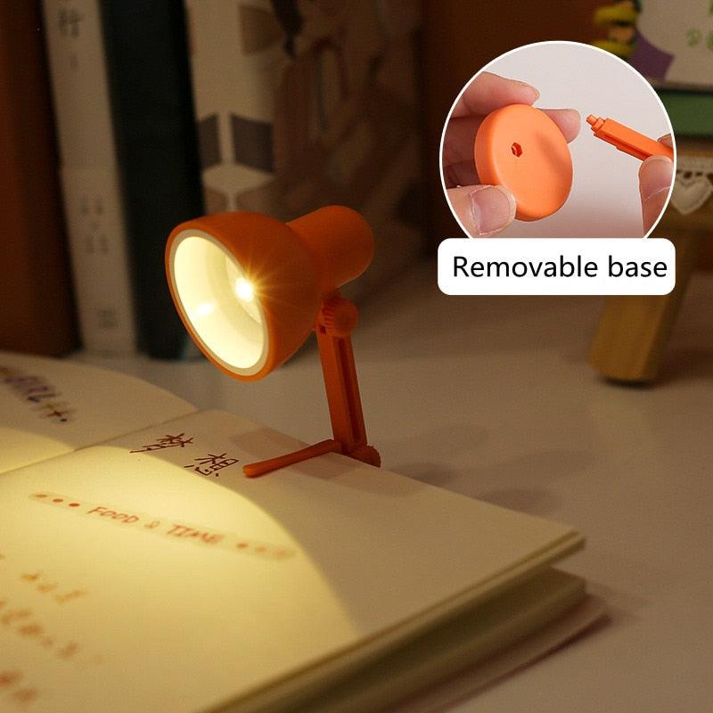 LED Mini Desk Lamp Foldable Magnetic Night Light Bedroom Study Reading Book Lamps With Clip Eye Protection Bedside Lights Decorative Table Lamp Cute Study Lamps for Bedroom Décor