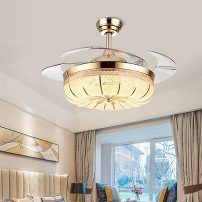 White Modern Ceiling Fan Remote Dining Room