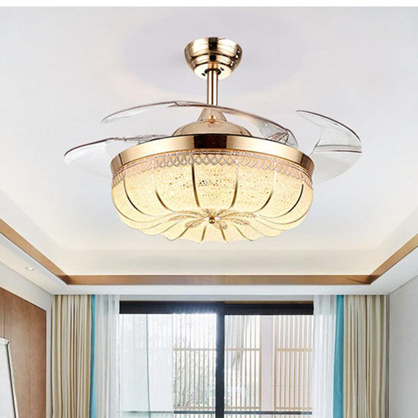 White Modern Ceiling Fan Remote Dining Room
