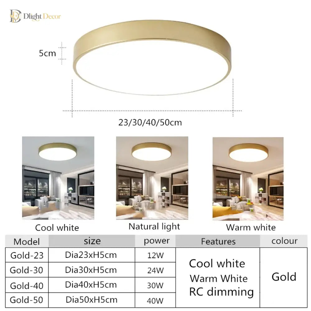 LED Round Ceiling Light | Modern Interior Home Lighting