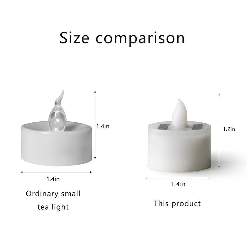 LED Solar Lamp Solar Electronic Candle Light LED Tea Lights Candles Battery Powered Fake Candles for Wedding Party Holidays Home Decoration Outdoor Electronic Flameless Candle Light For Outdoor Christmas Halloween