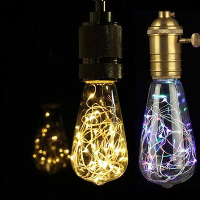 LED String Light Bulb Colorful RGB Lighting Copper Wire Bulb Home Decor And Safety Voltage Compliance Plugin Electric Suitable for Indoor Wedding Garden Landscape