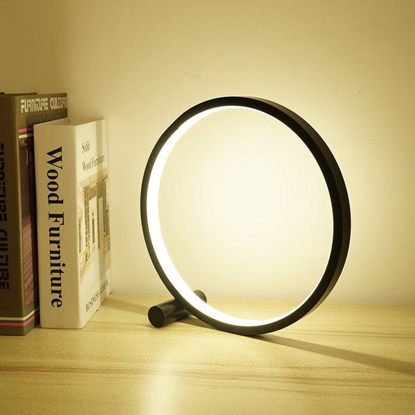 LED Table Lamp Bedroom Bedside Lamp Round Acrylic Living Room Lamp Reading Lamp Black/white Touch Control Dimmable Night Light Decorative Table Lamp Cute Study Lamps for Bedroom Décor