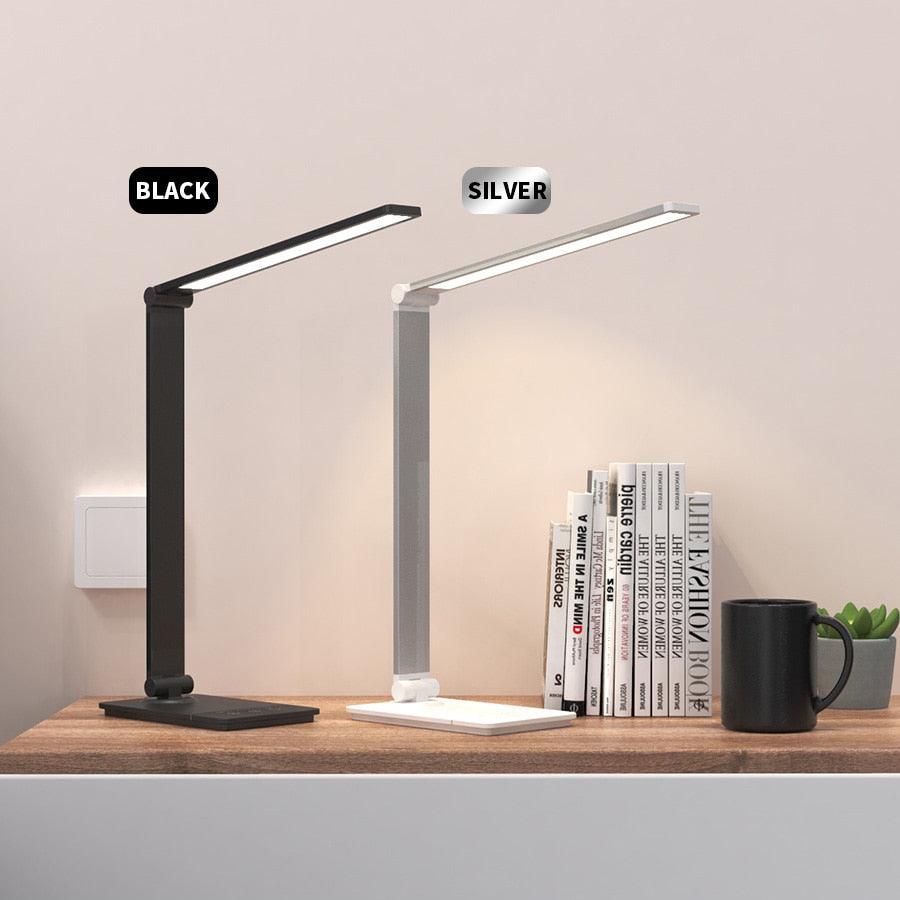 LED Table Lamp Desk Lamp Step less Dimmable Reading Office Foldable Rotatable Touch Switch DC 5V USB Night Light Desk Lamps Decorative Table Lamp Cute Study Lamps for Bedroom Décor