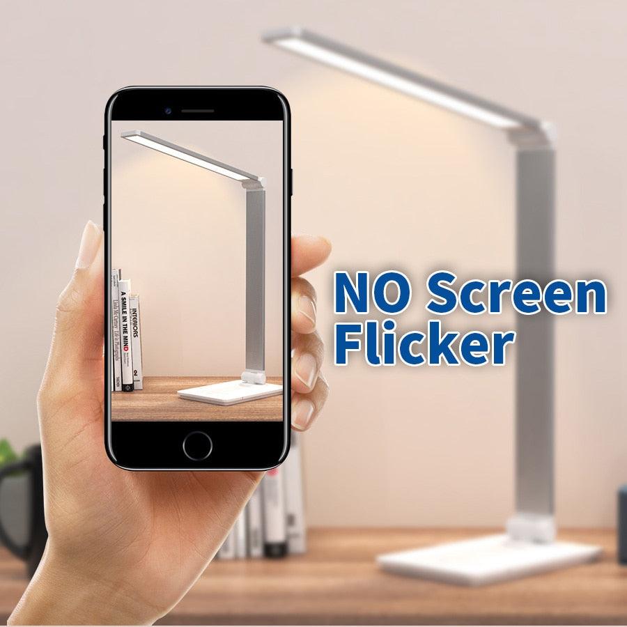 LED Table Lamp Desk Lamp Step less Dimmable Reading Office Foldable Rotatable Touch Switch DC 5V USB Night Light Desk Lamps Decorative Table Lamp Cute Study Lamps for Bedroom Décor