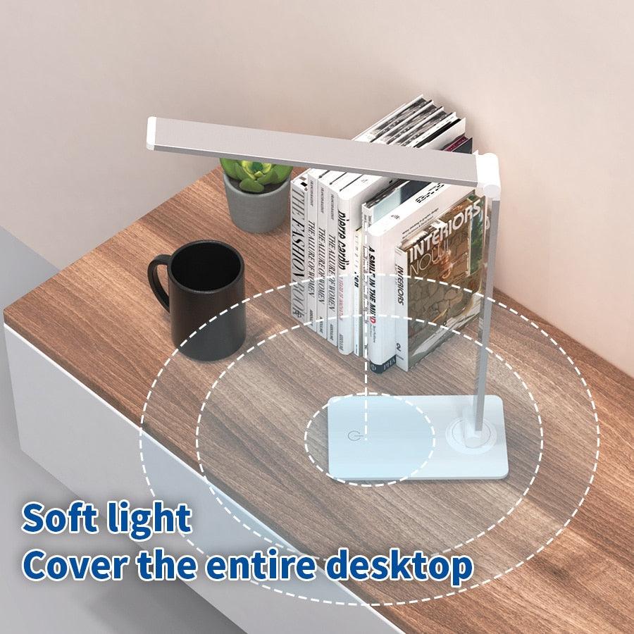LED Table Lamp Desk Lamp Step less Dimmable Reading Office Foldable Rotatable Touch Switch DC 5V USB Night Light Desk Lamps Decorative Table Lamp Cute Study Lamps for Bedroom Décor