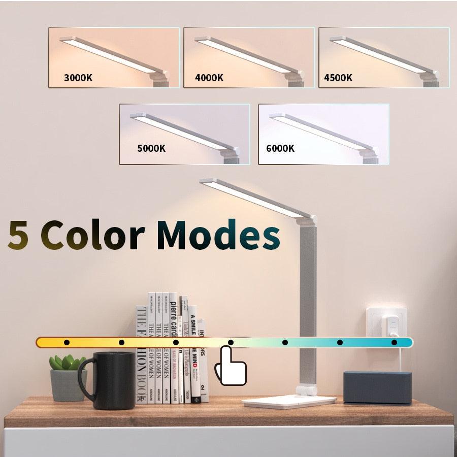 LED Table Lamp Desk Lamp Step less Dimmable Reading Office Foldable Rotatable Touch Switch DC 5V USB Night Light Desk Lamps Decorative Table Lamp Cute Study Lamps for Bedroom Décor