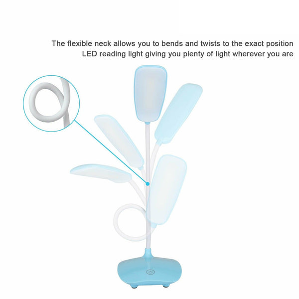 LED Three-Speed Touch Dimming Reading Lamp USB Charging Plug-in White Warm Eye Protection Student Table Light Study Night Light Decorative Table Lamp Cute Study Lamps for Bedroom Décor