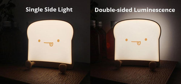 LED Toast Night Light with Silicone Foot Phone Holder Table Lamp Infinite Dimming Bread Decoration Creative Lamp Decorative Table Lamp Cute Study Lamps for Bedroom Décor