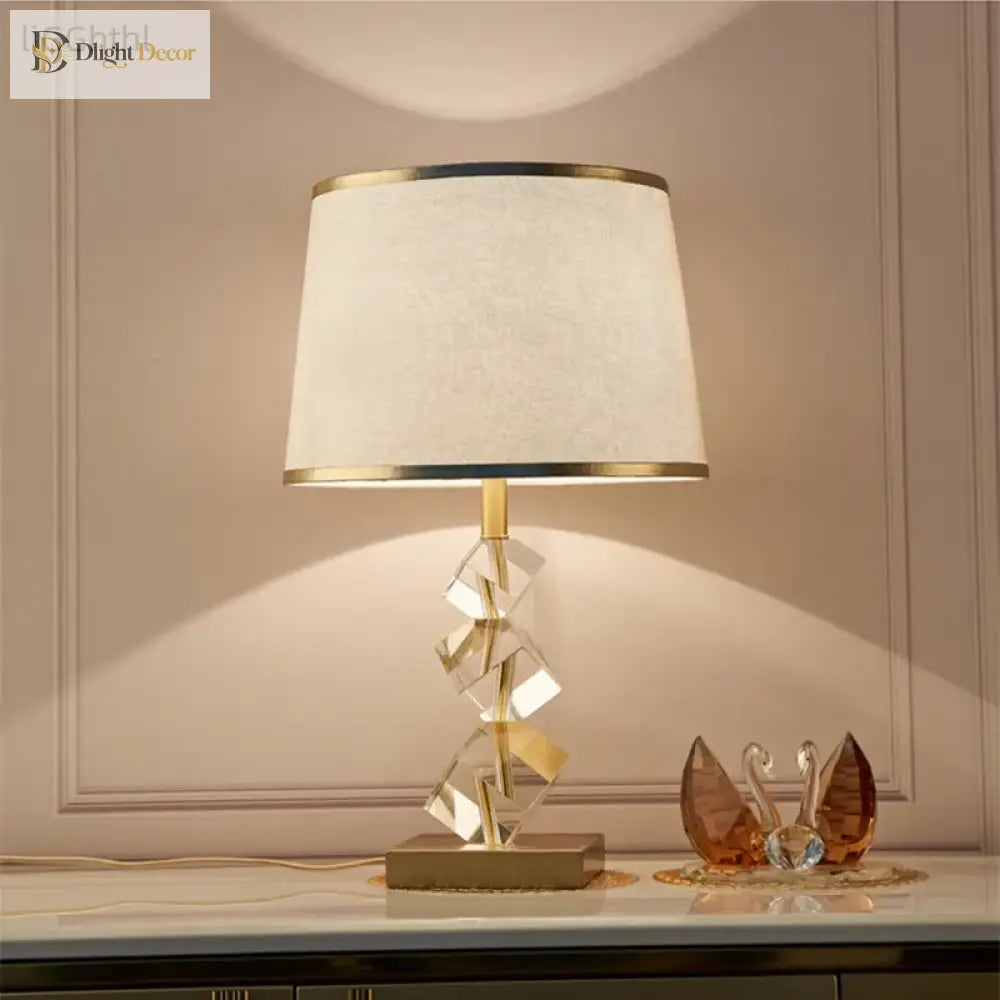 LED Vintage Crystal Table Lamp | Modern Bedroom Lighting