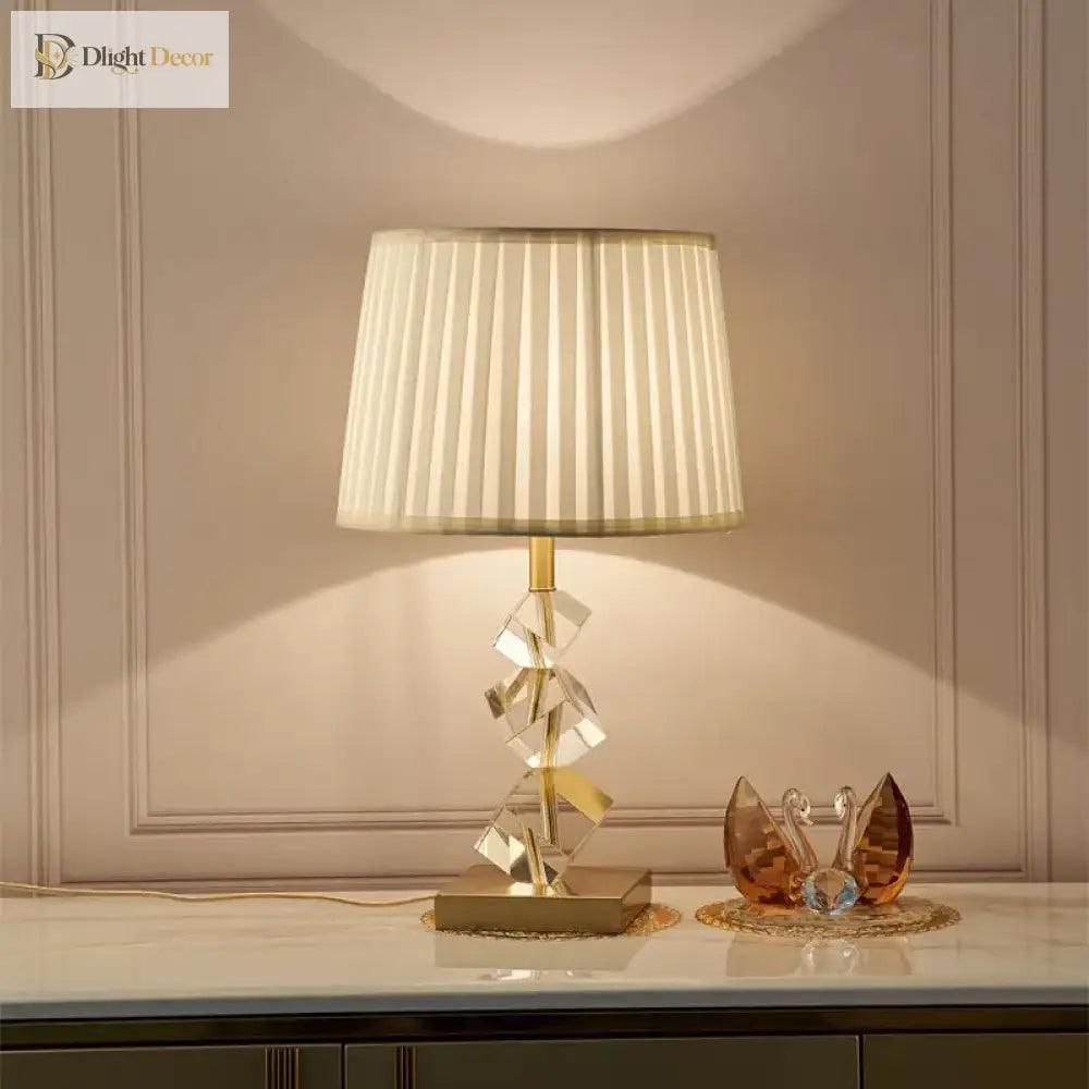 LED Vintage Crystal Table Lamp | Modern Bedroom Lighting