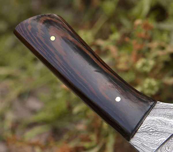 Legacy Damascus Skinning Knife with Exotic Wenge Wood Handle - Gifts for You 'n Me