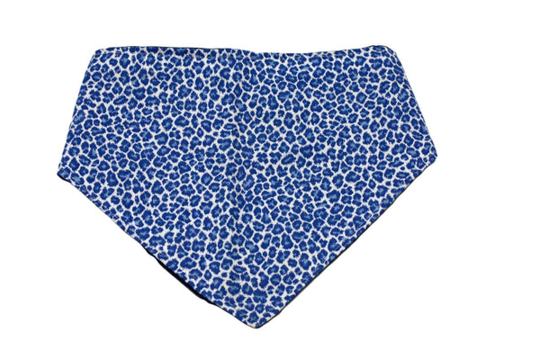 Blue Leopard Print Reversible Dog Bandana - Gifts for You 'n Me
