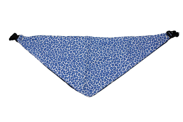 Blue Leopard Print Reversible Dog Bandana - Gifts for You 'n Me